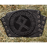 A Pair Leather Bracers Othala Rune 